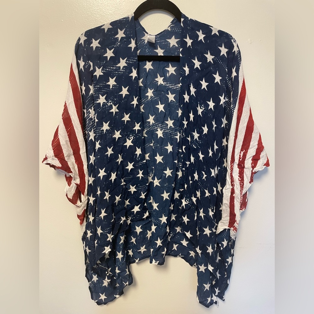 American Flag Short Sleeve Kimono